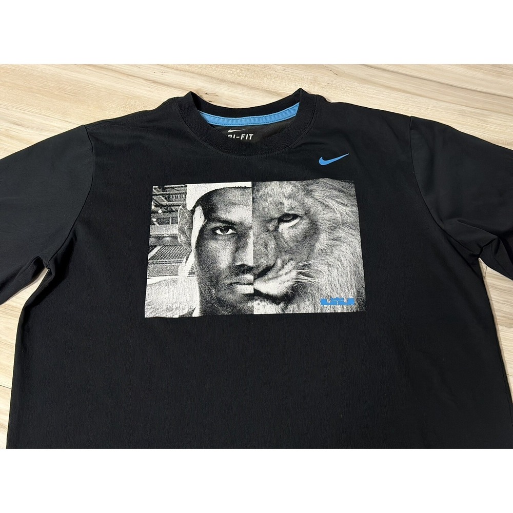 Nike Lebron James Dri Fit Opposing Forces Half Lion Shirt Youth Size L Rare - Picture 3 of 4